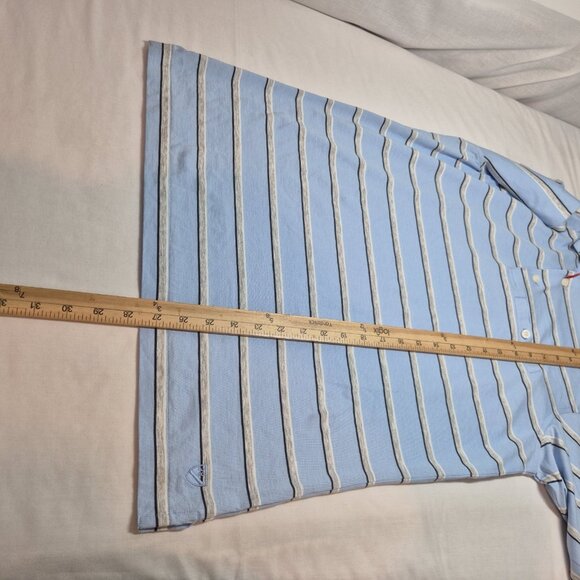 Daniel Cremieux Men's Polo Shirt Size S Blue White Striped Short Sleeve (14) - Picture 9 of 11